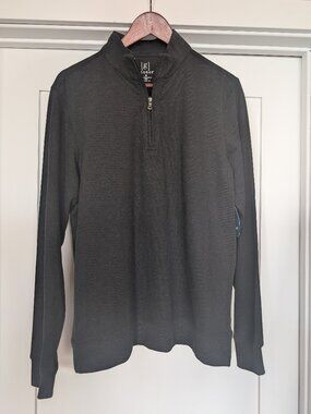 Mens George Quarter Zip Pullover Black NEW